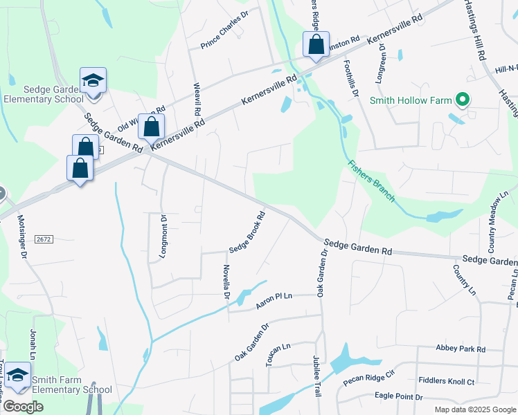 map of restaurants, bars, coffee shops, grocery stores, and more near 770 Sedge Garden Road in Kernersville