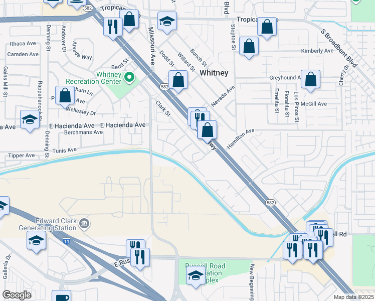 map of restaurants, bars, coffee shops, grocery stores, and more near 5330 Rod Court in Las Vegas
