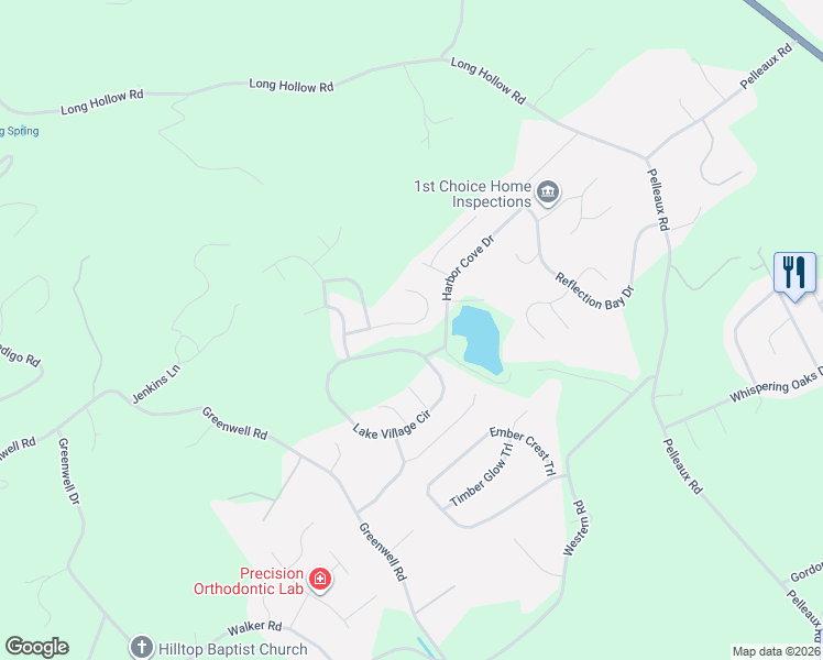 map of restaurants, bars, coffee shops, grocery stores, and more near 2838 Surfside Shores Lane in Knoxville