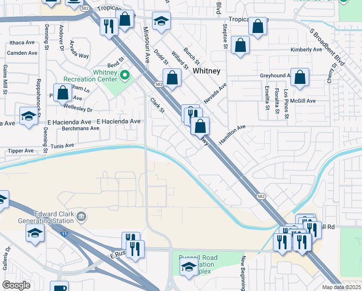 map of restaurants, bars, coffee shops, grocery stores, and more near 5350 Rod Court in Las Vegas