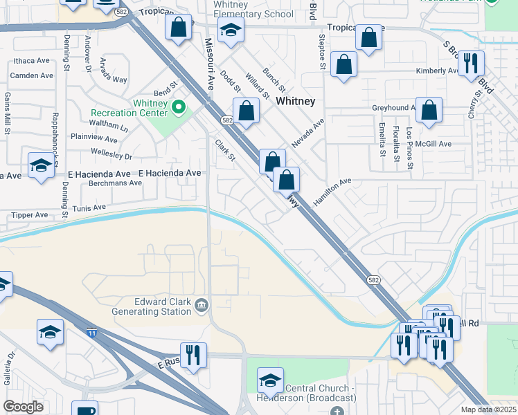map of restaurants, bars, coffee shops, grocery stores, and more near 5350 Rod Court in Las Vegas