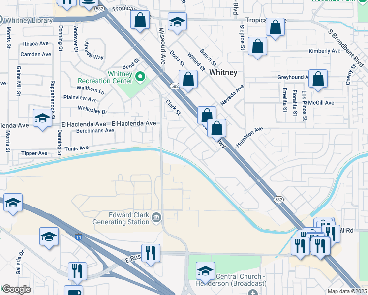 map of restaurants, bars, coffee shops, grocery stores, and more near 5365 Shake Court in Las Vegas