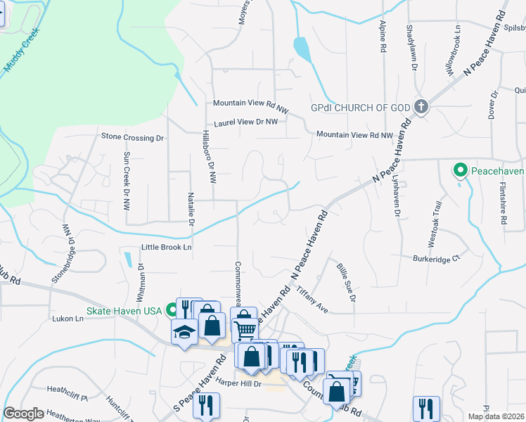 map of restaurants, bars, coffee shops, grocery stores, and more near 161 Carrisbrooke Lane in Winston-Salem