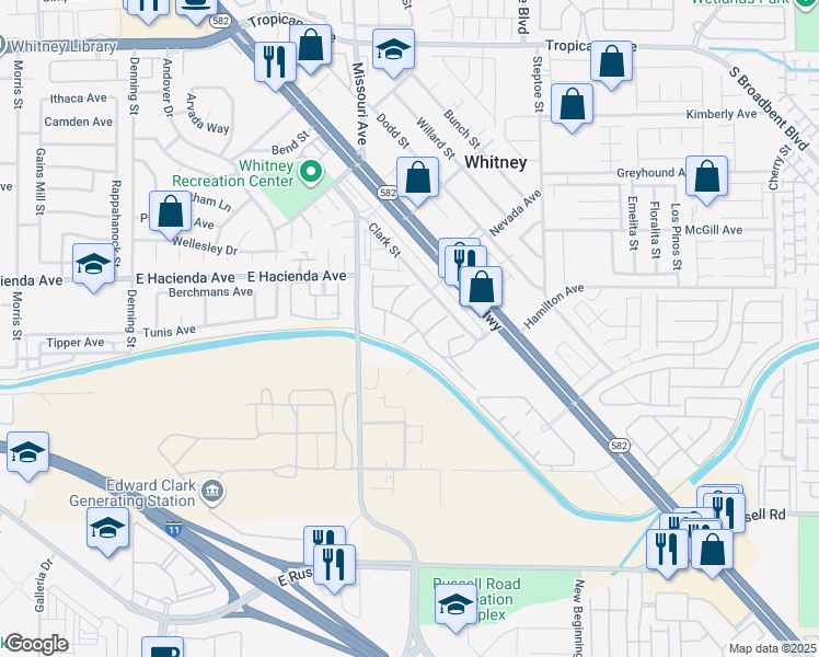 map of restaurants, bars, coffee shops, grocery stores, and more near 5365 Shake Court in Las Vegas