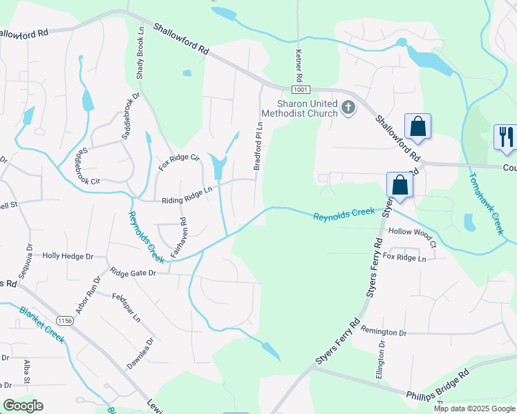 map of restaurants, bars, coffee shops, grocery stores, and more near 221 Bradford Place Lane in Lewisville