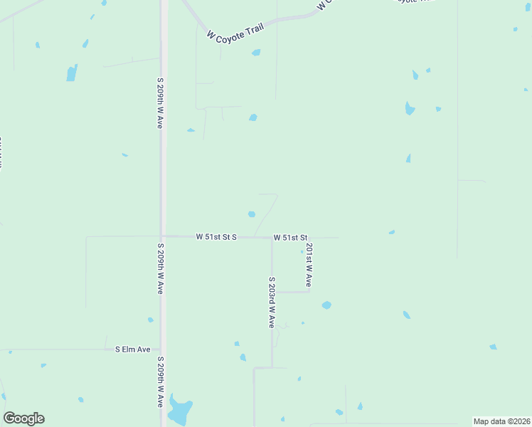 map of restaurants, bars, coffee shops, grocery stores, and more near 20385 West 51st Street in Sand Springs
