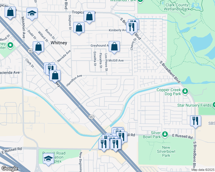 map of restaurants, bars, coffee shops, grocery stores, and more near 6373 Jacobville Court in Las Vegas