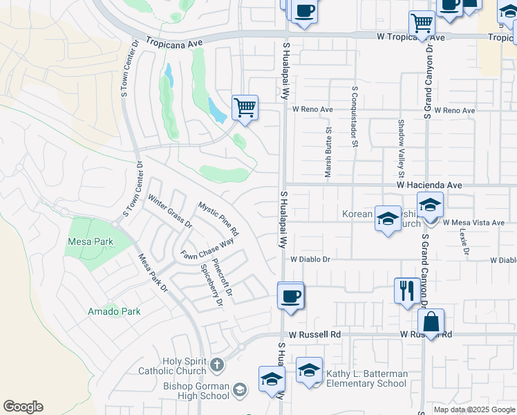 map of restaurants, bars, coffee shops, grocery stores, and more near 10255 TRESOR Ct in Las Vegas