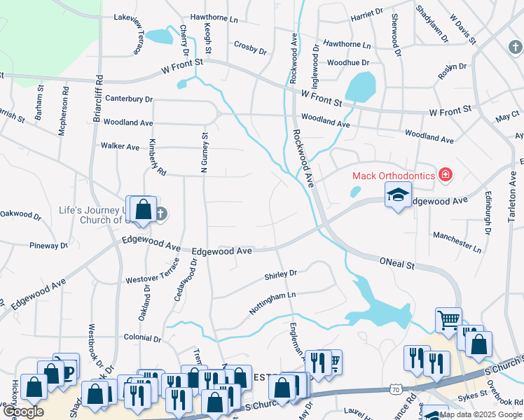 map of restaurants, bars, coffee shops, grocery stores, and more near 714 Engleman Ave in Burlington