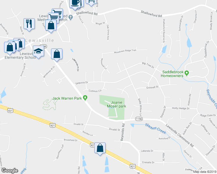 map of restaurants, bars, coffee shops, grocery stores, and more near 804 Sweet Bay Court in Lewisville