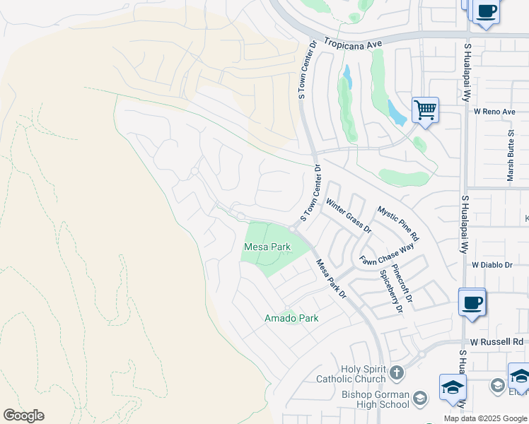 map of restaurants, bars, coffee shops, grocery stores, and more near 10751 Patina Hills Court in Las Vegas