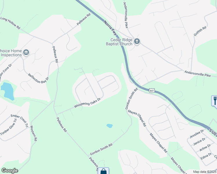 map of restaurants, bars, coffee shops, grocery stores, and more near 3308 Vickie Karen Drive in Knoxville