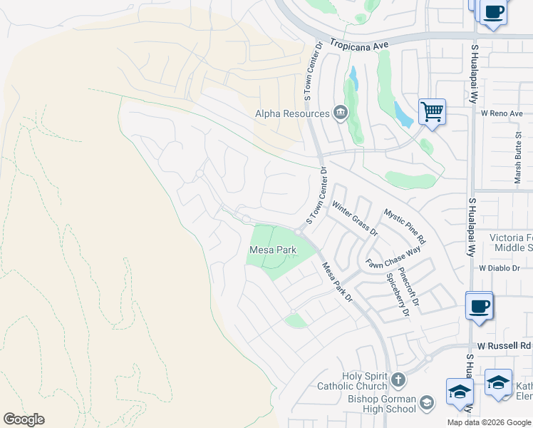 map of restaurants, bars, coffee shops, grocery stores, and more near 10759 Patina Hills Court in Las Vegas