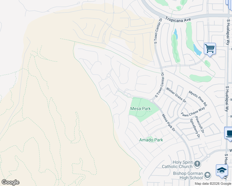 map of restaurants, bars, coffee shops, grocery stores, and more near Sleeping Hills Drive in Summerlin South