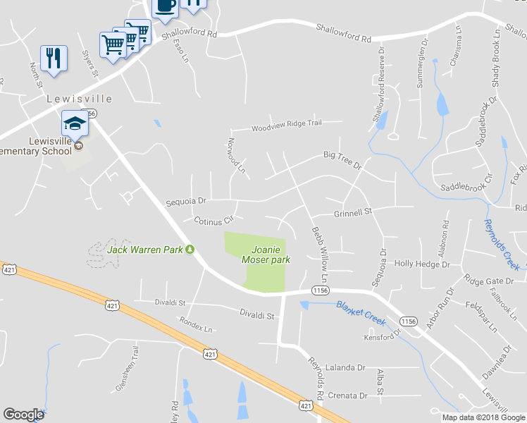 map of restaurants, bars, coffee shops, grocery stores, and more near 1113 Loblolly Court in Lewisville