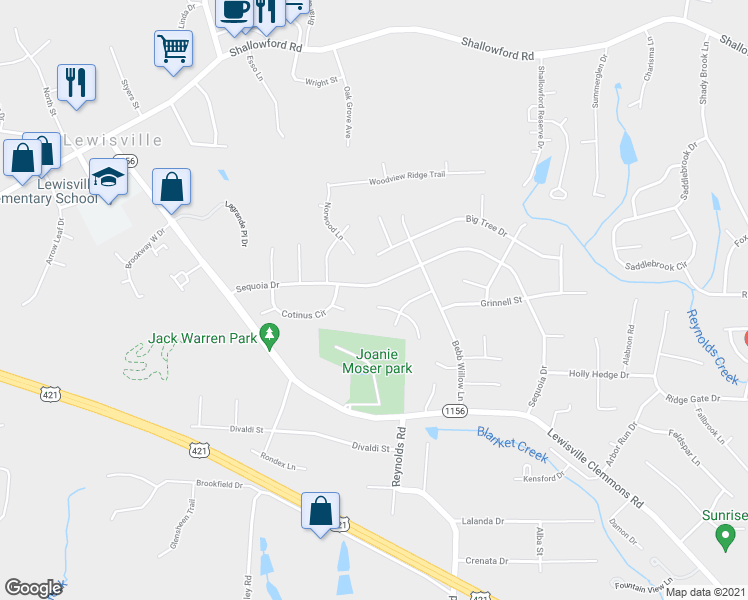 map of restaurants, bars, coffee shops, grocery stores, and more near 1113 Loblolly Court in Lewisville