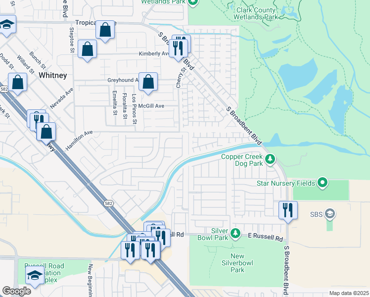 map of restaurants, bars, coffee shops, grocery stores, and more near 5356 Cape Henry Street in Las Vegas