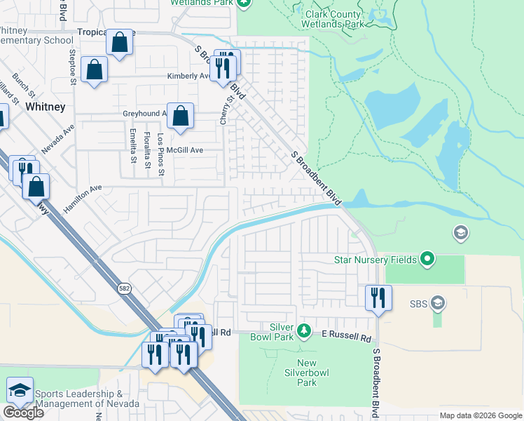 map of restaurants, bars, coffee shops, grocery stores, and more near 6677 Brick House Avenue in Las Vegas