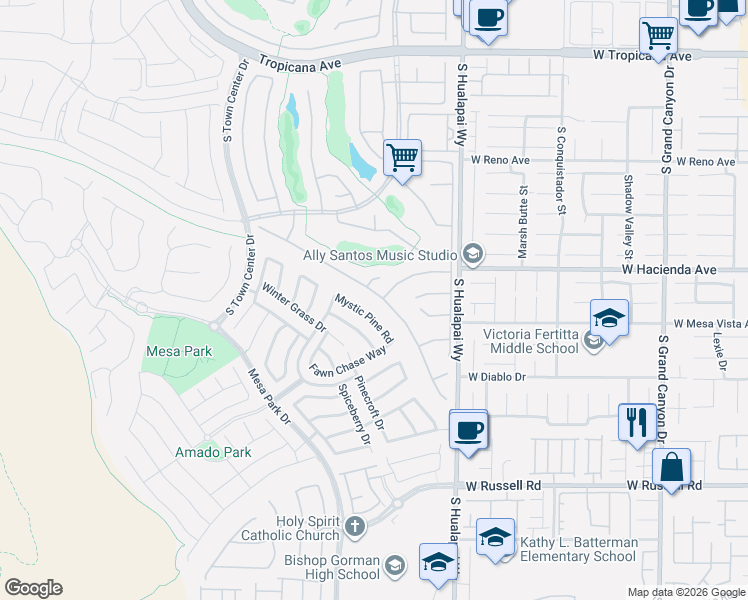 map of restaurants, bars, coffee shops, grocery stores, and more near 10333 Premia Place in Las Vegas