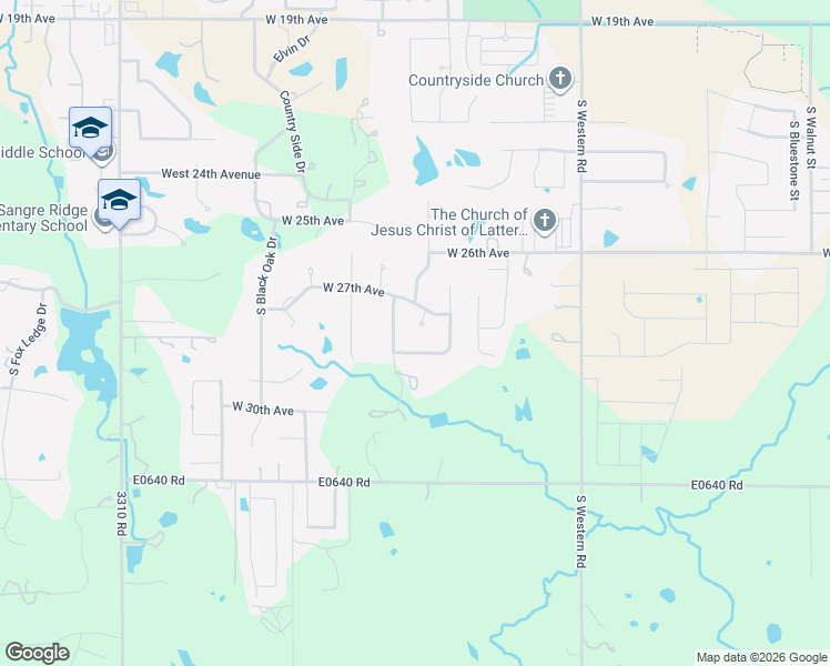 map of restaurants, bars, coffee shops, grocery stores, and more near 2723 West 27th Court in Stillwater