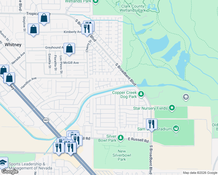 map of restaurants, bars, coffee shops, grocery stores, and more near 5380 Washington Apple Street in Las Vegas