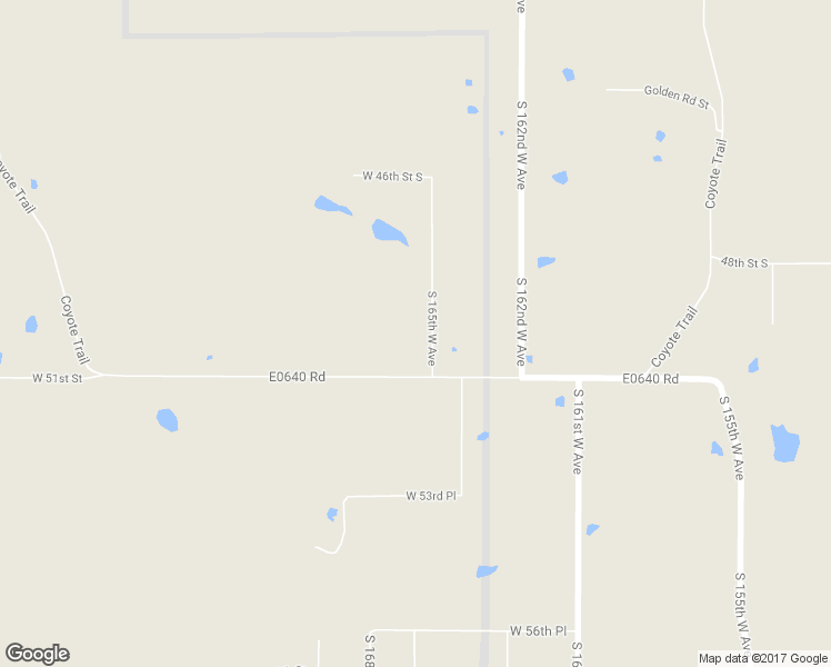 map of restaurants, bars, coffee shops, grocery stores, and more near 4842 South 165th West Avenue in Sand Springs
