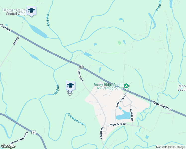 map of restaurants, bars, coffee shops, grocery stores, and more near 2240 Knoxville Highway in Wartburg