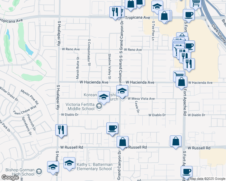 map of restaurants, bars, coffee shops, grocery stores, and more near 9862 Shadow Grove Avenue in Las Vegas