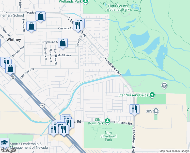 map of restaurants, bars, coffee shops, grocery stores, and more near 6677 Brick House Avenue in Las Vegas