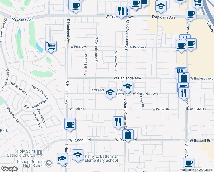 map of restaurants, bars, coffee shops, grocery stores, and more near 9932 Shadow Grove Avenue in Las Vegas