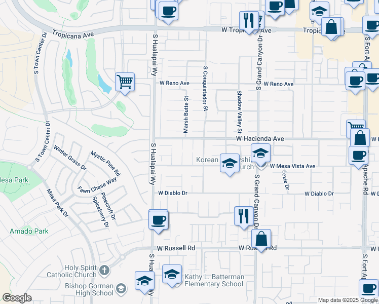 map of restaurants, bars, coffee shops, grocery stores, and more near 5360 Deep Shadow Court in Las Vegas
