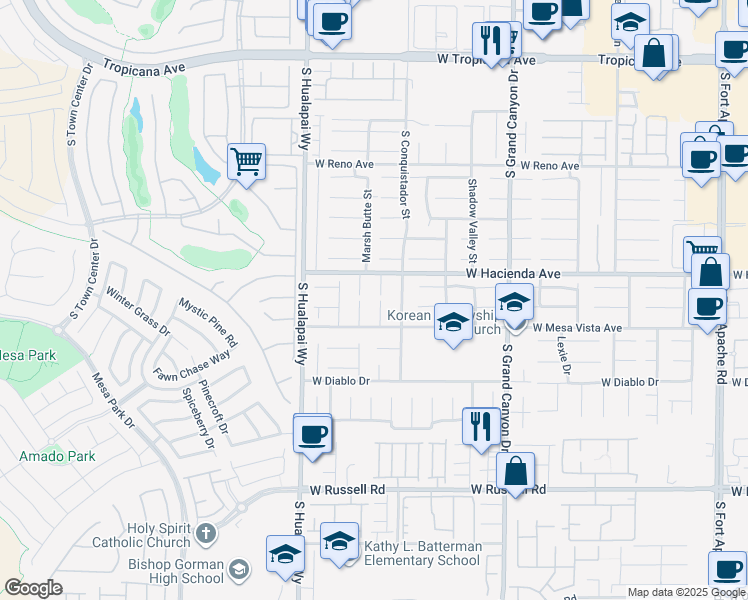 map of restaurants, bars, coffee shops, grocery stores, and more near 5360 Deep Shadow Court in Las Vegas