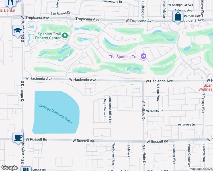 map of restaurants, bars, coffee shops, grocery stores, and more near 5331 Rapunzel Court in Las Vegas