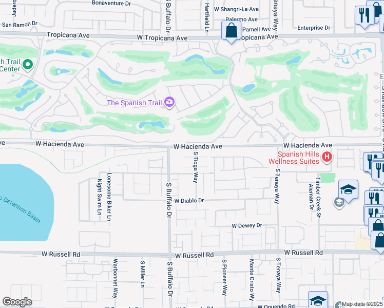 map of restaurants, bars, coffee shops, grocery stores, and more near 7704 Montefrio Avenue in Las Vegas