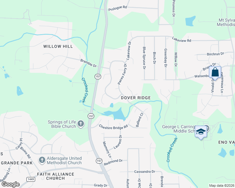 map of restaurants, bars, coffee shops, grocery stores, and more near in Durham