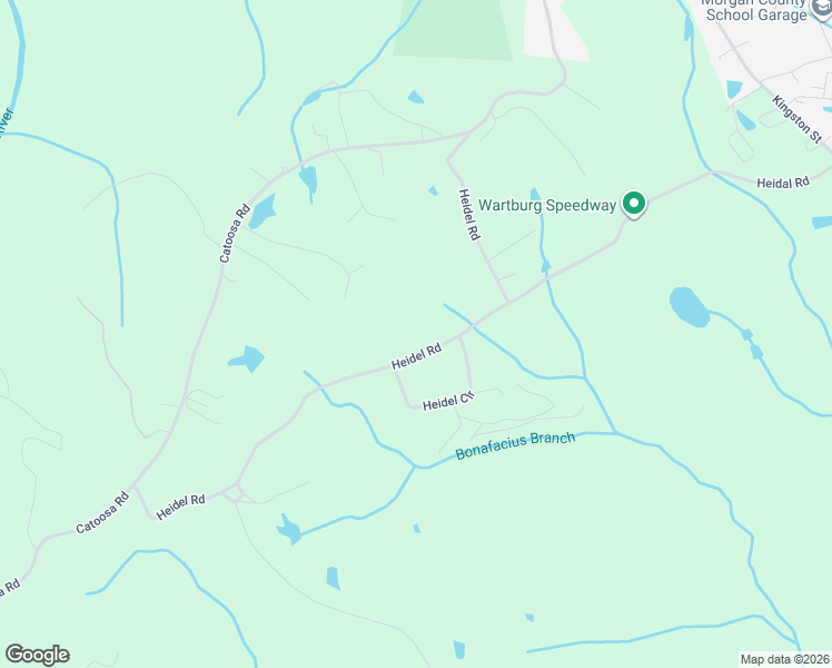 map of restaurants, bars, coffee shops, grocery stores, and more near 422 Heidel Road in Wartburg