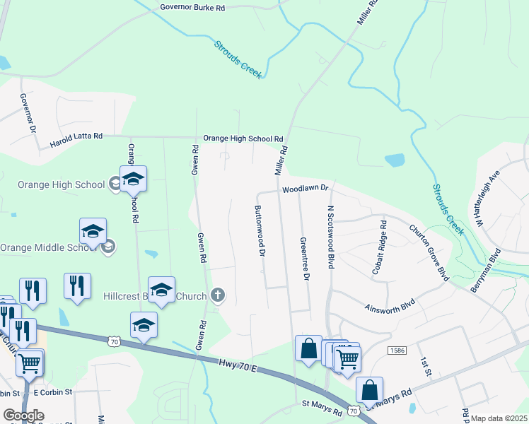 map of restaurants, bars, coffee shops, grocery stores, and more near 700 Miller Road in Hillsborough