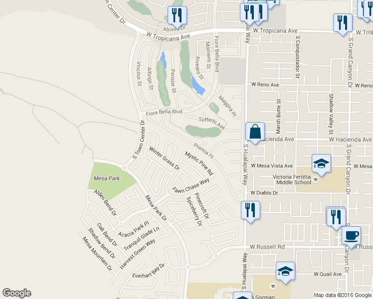 map of restaurants, bars, coffee shops, grocery stores, and more near 10420 Mystic Pine Rd in Las Vegas