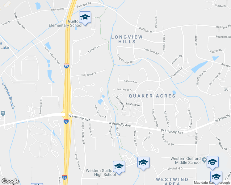 map of restaurants, bars, coffee shops, grocery stores, and more near 1210 Edenham Way in Greensboro