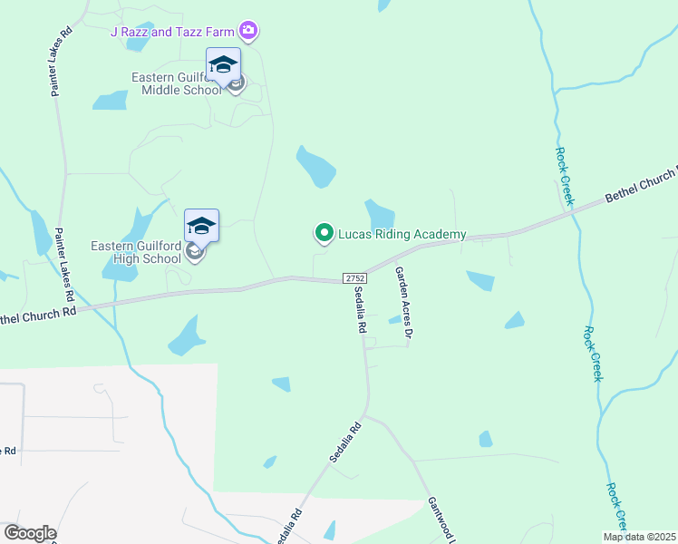 map of restaurants, bars, coffee shops, grocery stores, and more near 6215 Bethel Church Road in Gibsonville