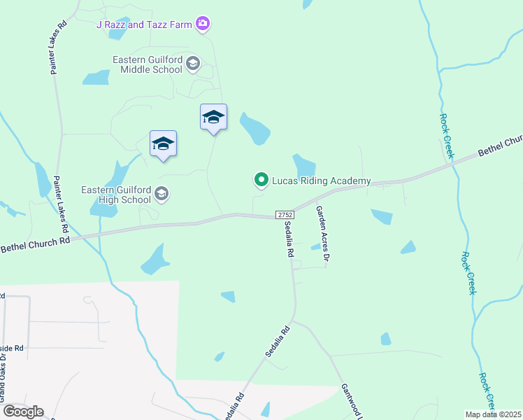 map of restaurants, bars, coffee shops, grocery stores, and more near 6215 Bethel Church Road in Gibsonville