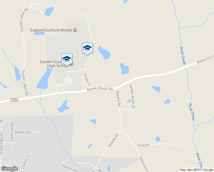 map of restaurants, bars, coffee shops, grocery stores, and more near 6211 Bethel Church Road in Gibsonville