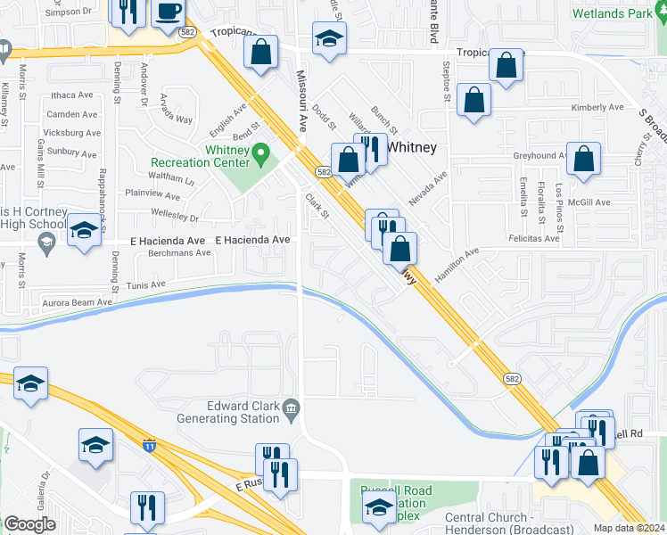 map of restaurants, bars, coffee shops, grocery stores, and more near 5365 Shake Court in Las Vegas