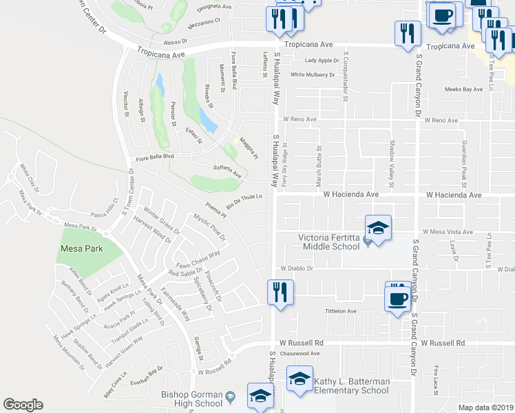 map of restaurants, bars, coffee shops, grocery stores, and more near 10255 TRESOR Court in Las Vegas