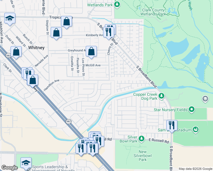 map of restaurants, bars, coffee shops, grocery stores, and more near 6531 Twin Arrows Avenue in Las Vegas
