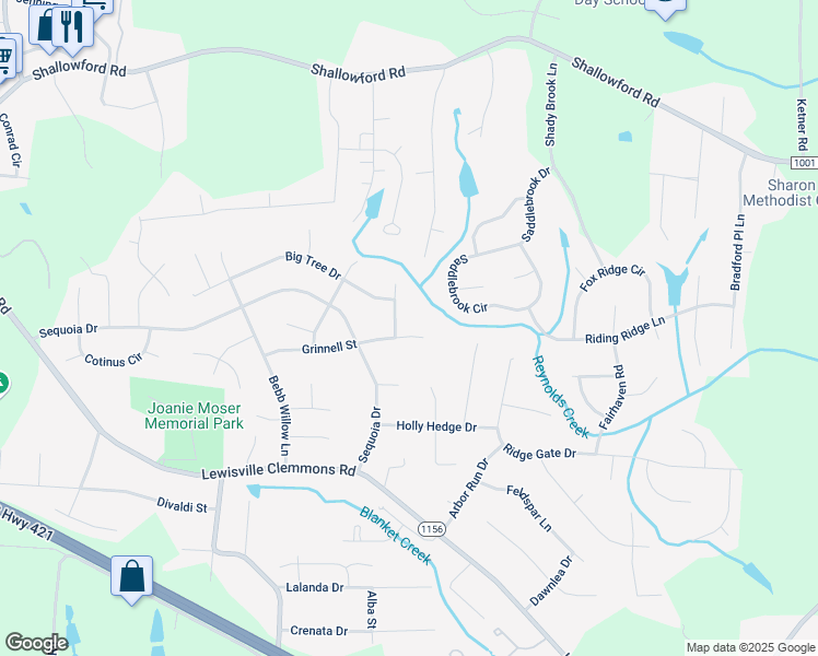 map of restaurants, bars, coffee shops, grocery stores, and more near 812 Grinnell Street in Lewisville
