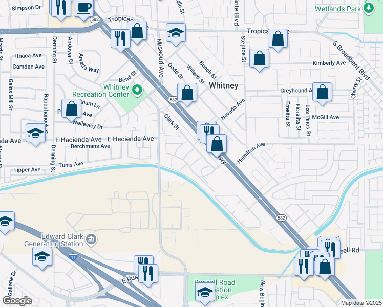 map of restaurants, bars, coffee shops, grocery stores, and more near 5330 Silvermist Court in Las Vegas