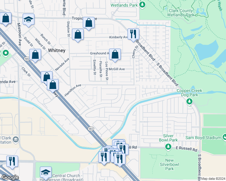 map of restaurants, bars, coffee shops, grocery stores, and more near 6409 Dundock Avenue in Las Vegas