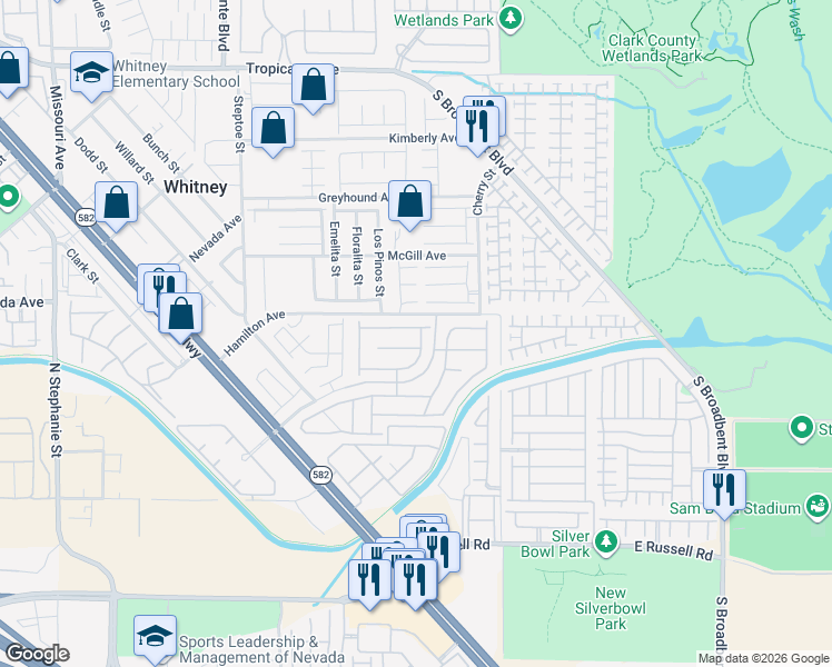 map of restaurants, bars, coffee shops, grocery stores, and more near 6441 Joshuaville Drive in Las Vegas