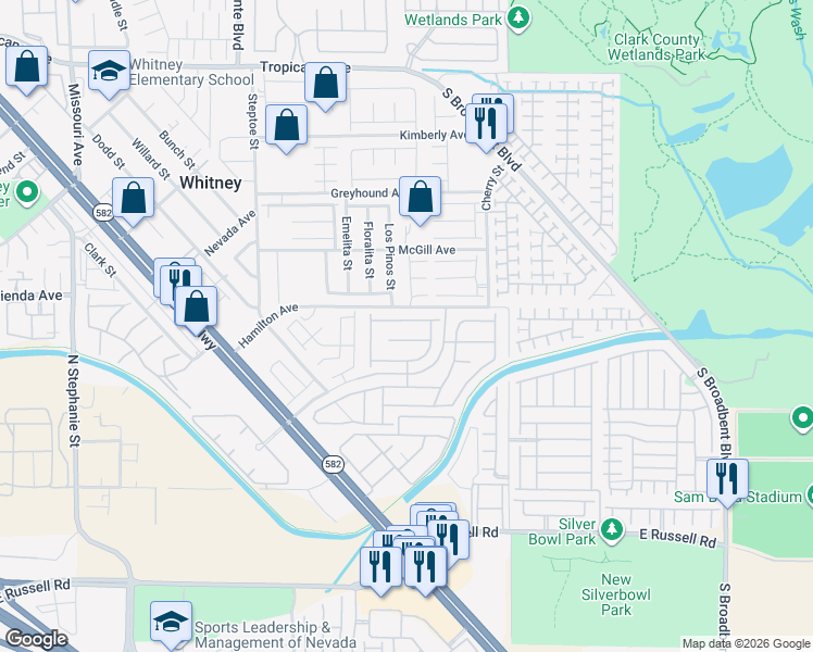 map of restaurants, bars, coffee shops, grocery stores, and more near 6373 Jacobville Court in Las Vegas